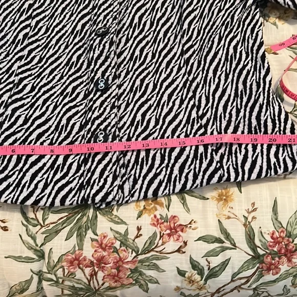 Charter Club Petites Zebra Stripes Black & White Blazer Jacket Size P XL - Picture 13 of 14